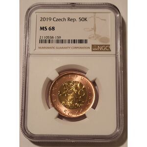 Czech Republic 2019 50 Korun Bi-Metallic MS68 NGC